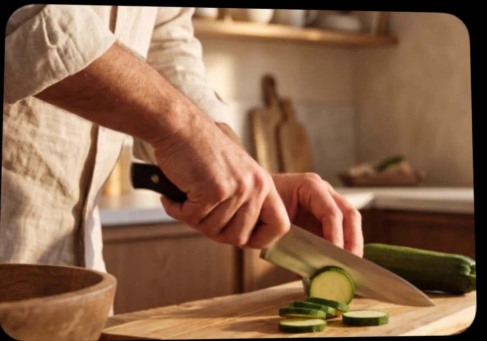 A professional preparing a nutritious meal