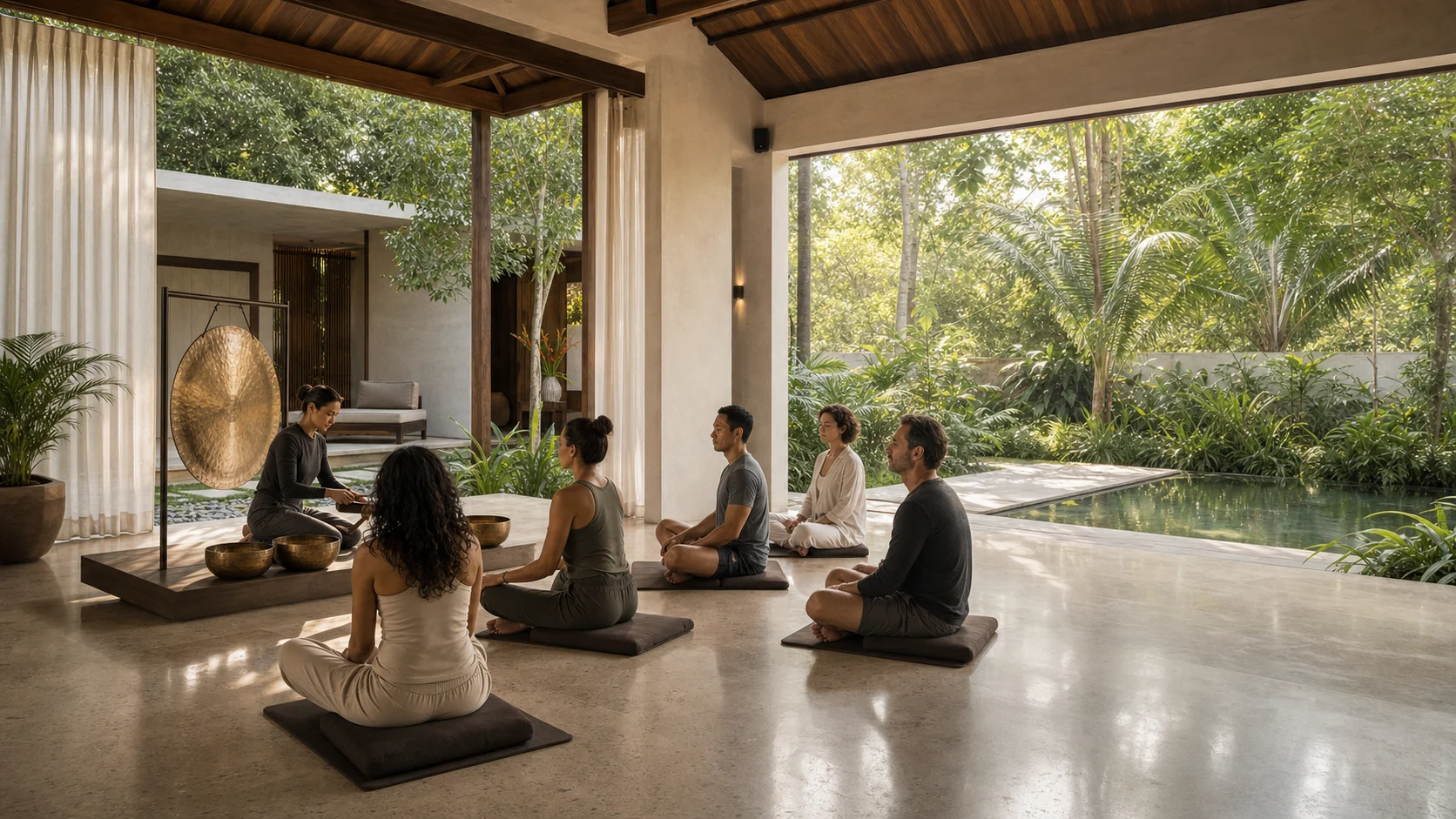 A calm, light-filled wellness studio